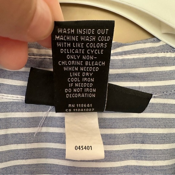 Lane Bryant Size 24 Striped Button Up Shirt Long Sleeve Rhinestone Collar Plus - Picture 8 of 9